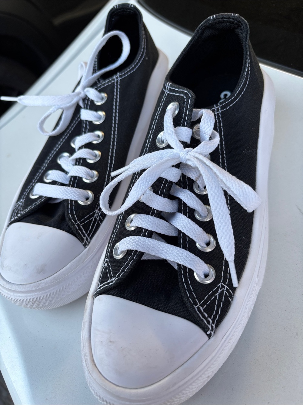 Converse Black and White Low Top Canvas Sneakers
